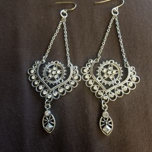 Antiqued silver earrings